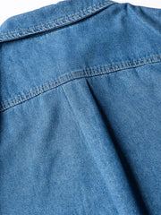 ウォッシュドデニムオープンカラーシャツ