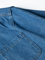 ウォッシュドデニムオープンカラーシャツ