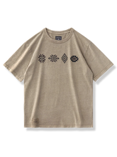 ウォッシュド加工とナバホ柄プリントの半袖Tシャツ