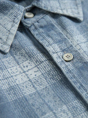 ウォッシュドダブルポケットチェックデニムシャツ