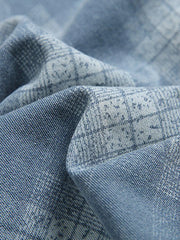 ウォッシュドダブルポケットチェックデニムシャツ