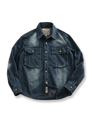 ウォッシュドヴィンテージデニム素材のワークジャケット