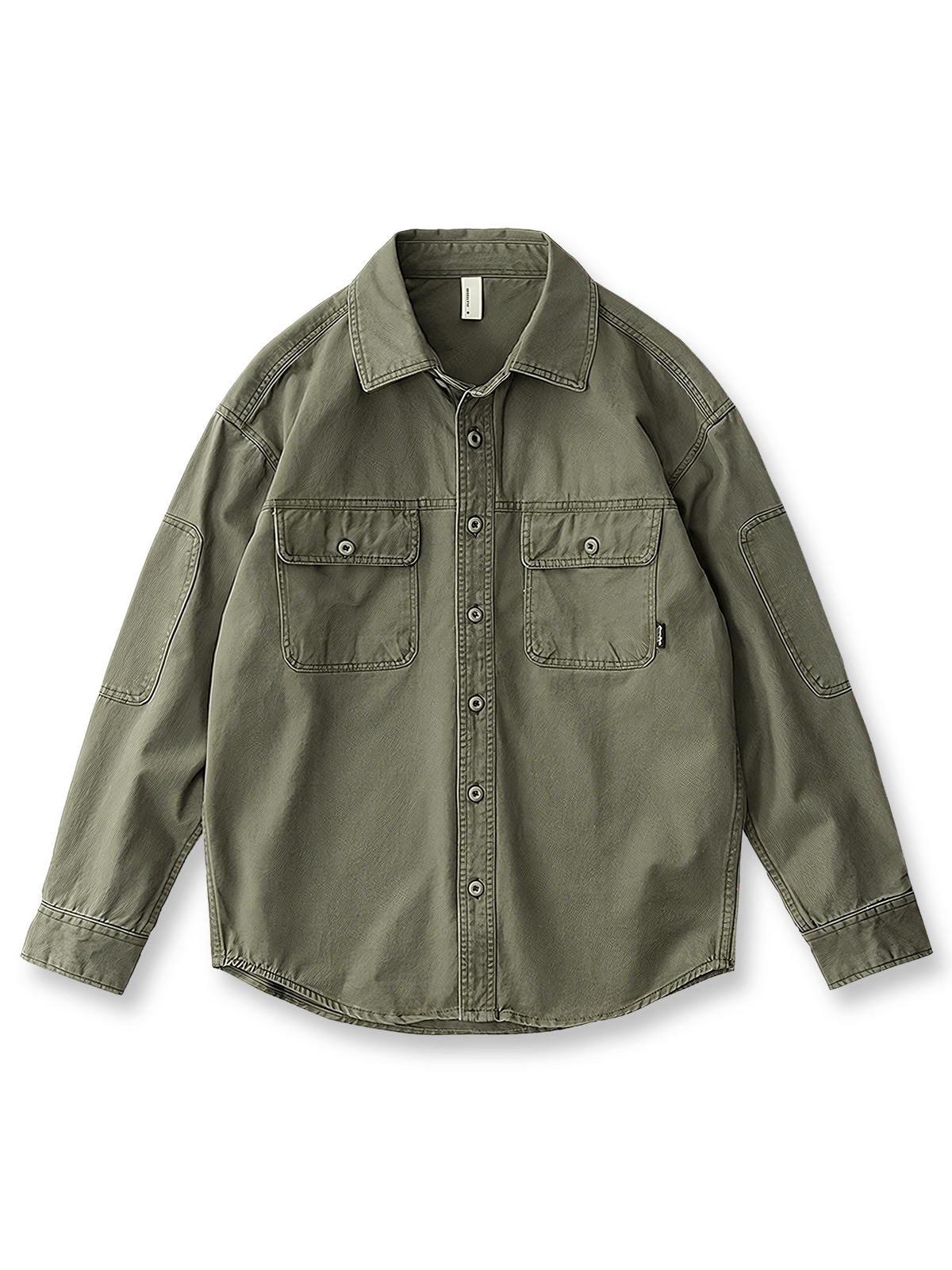 ウォッシュ加工で風合いを出したピュアコットンツイルのワークシャツ