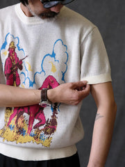 ウエスタン×ハウンド ジャカードニットTシャツ