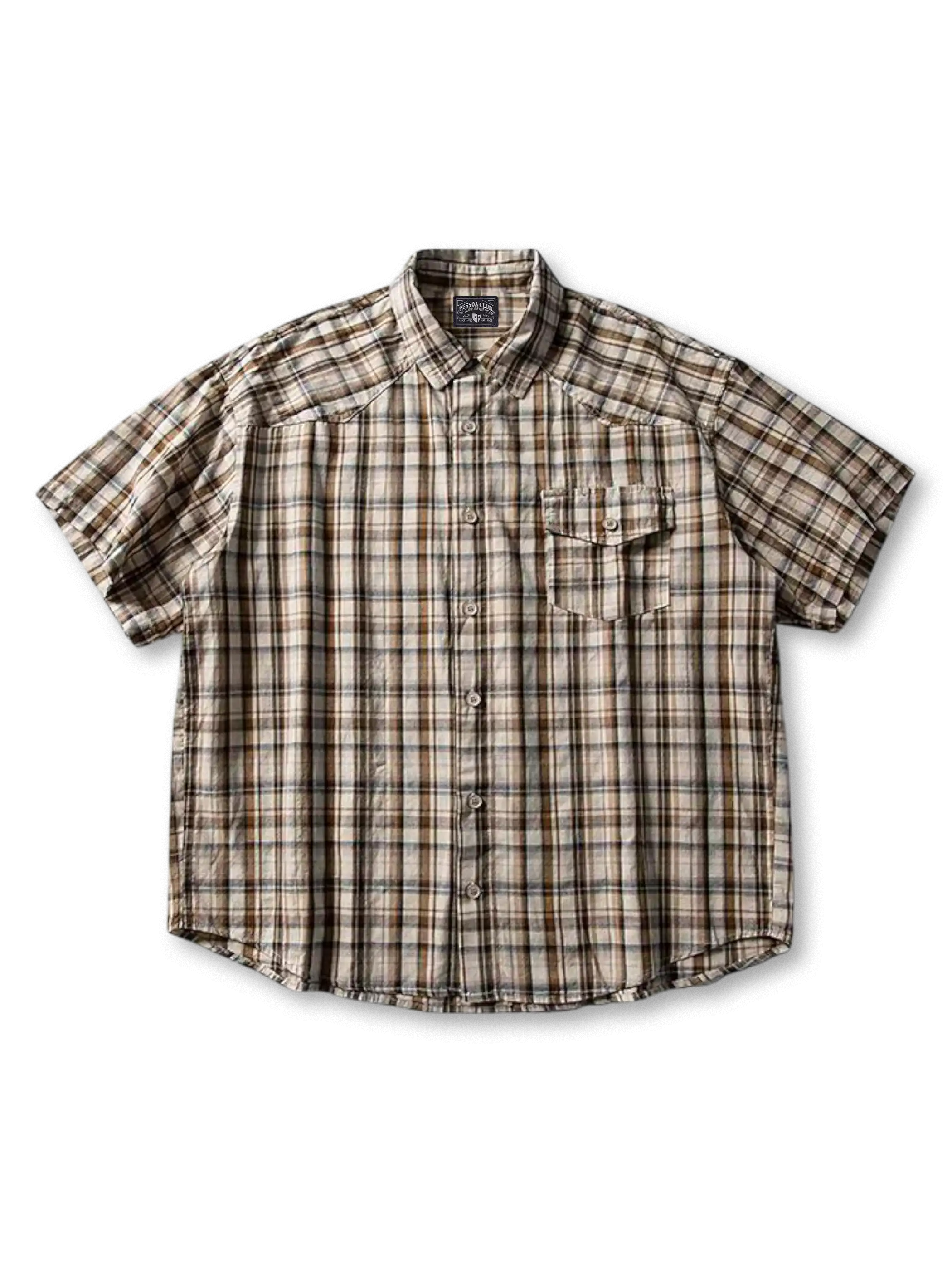 ターコイズボタンとナバホ風刺繍が映えるウエスタンエンブロイダリーシャツ