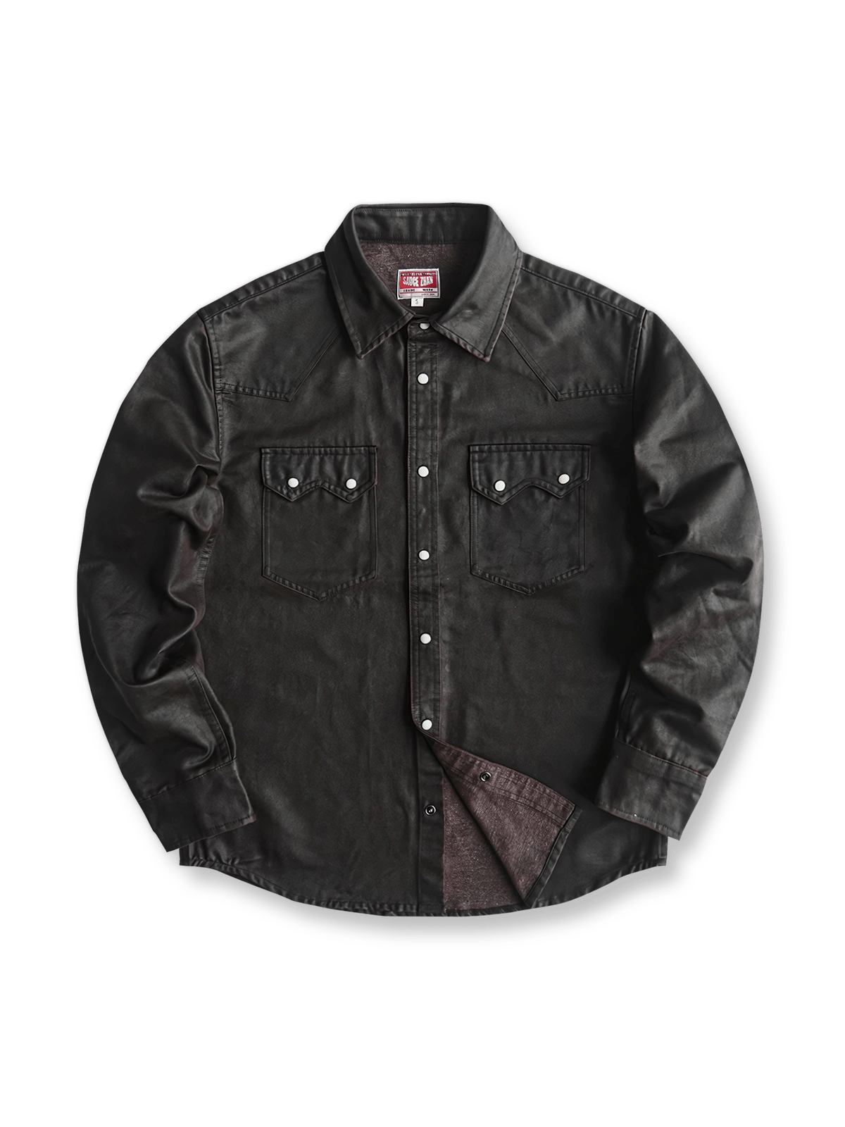 フェイクオイルワックス加工のウエスタン風デニムシャツ