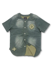 ナバホ刺繍とヴィンテージ加工を施したストレッチデニムシャツ