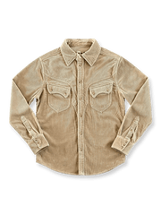 ウエスタン風デザインと精緻なディテールが映えるコーデュロイ長袖シャツ