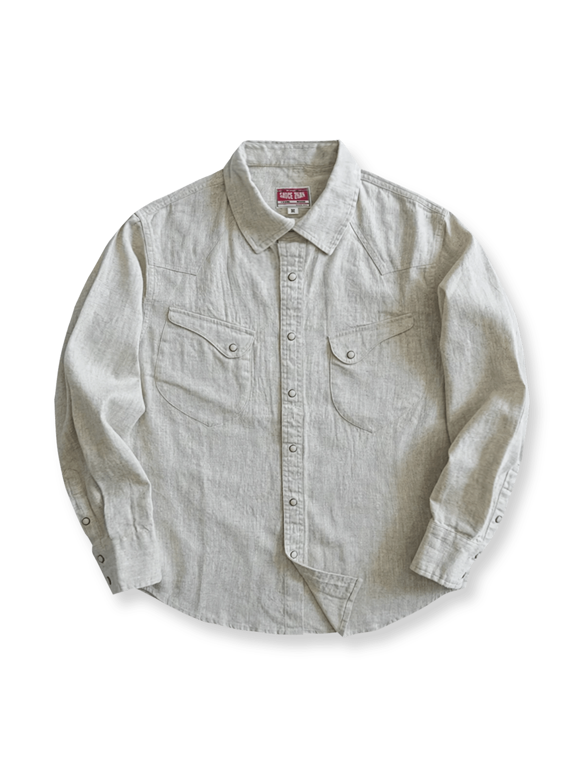 カラムシ素材とウエスタンディテールが映える長袖シャツ