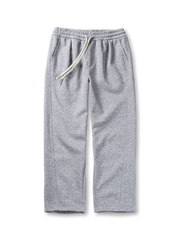 ワイドストレートシルエットのワッフル編みスウェットパンツ