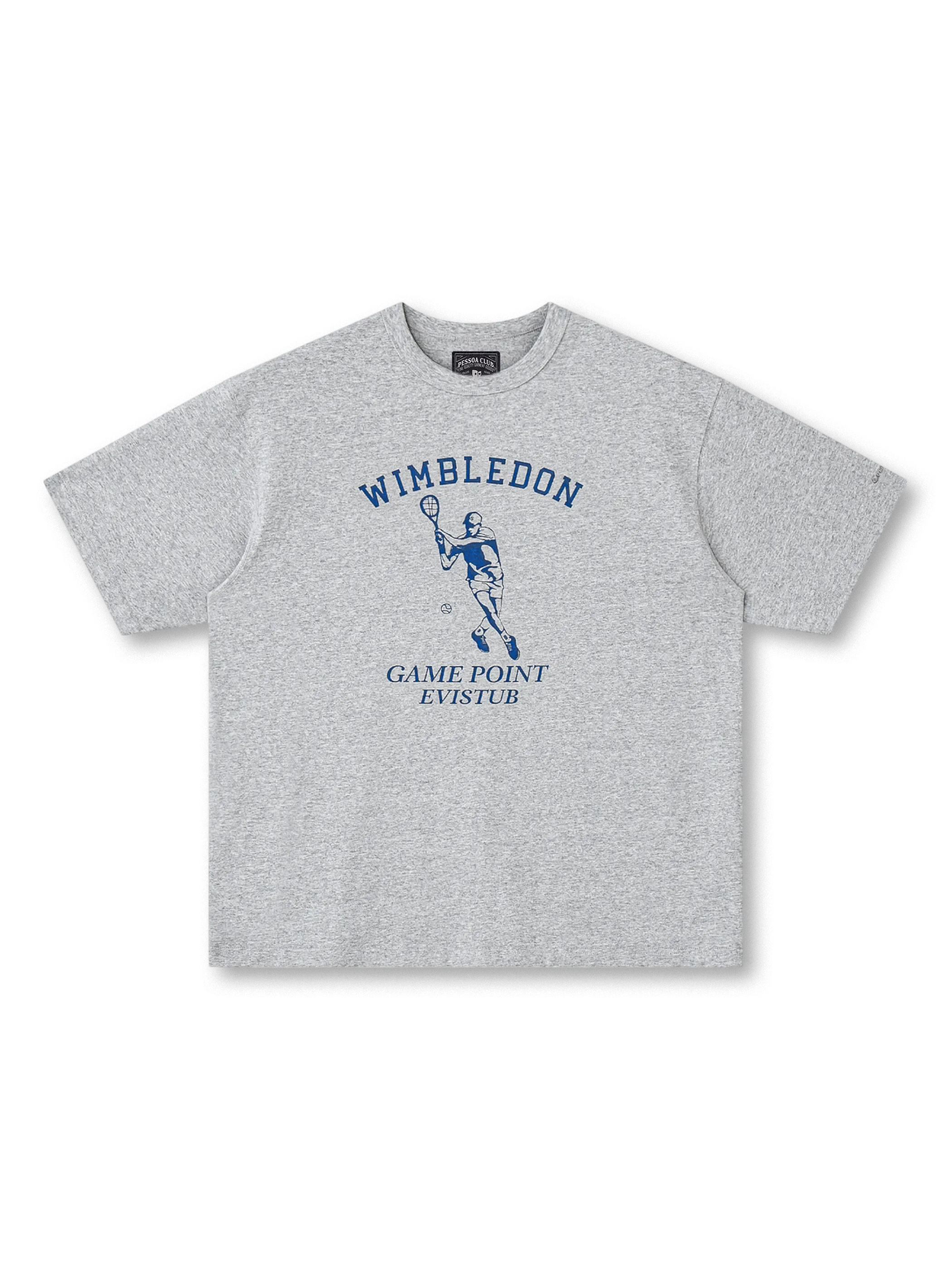 1920年代テニスモチーフのウィンブルドンプリントが特徴の280gヘビーウェイトTシャツ