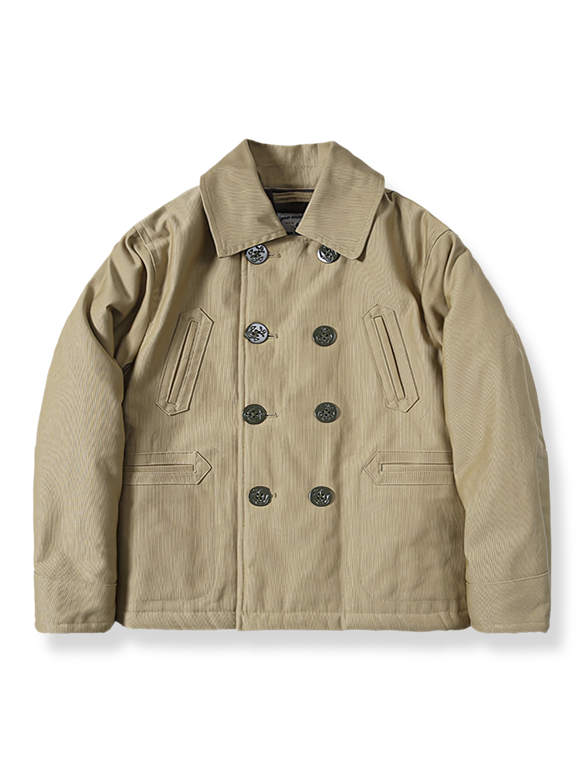 95%ウールの740ダブルブレストデッキジャケット