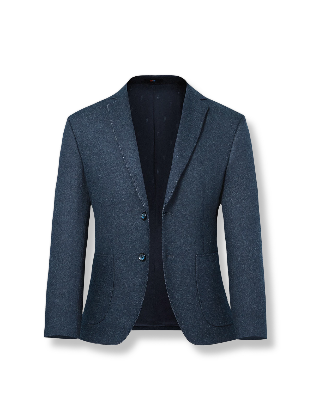 グレーのウール混紡スリムフィットスーツジャケット