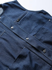 ワークデニムボタンベスト
