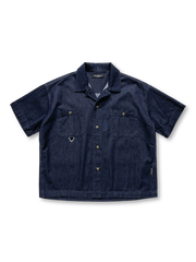 多機能ポケットとDリングが特徴のワークデニムショートスリーブシャツ