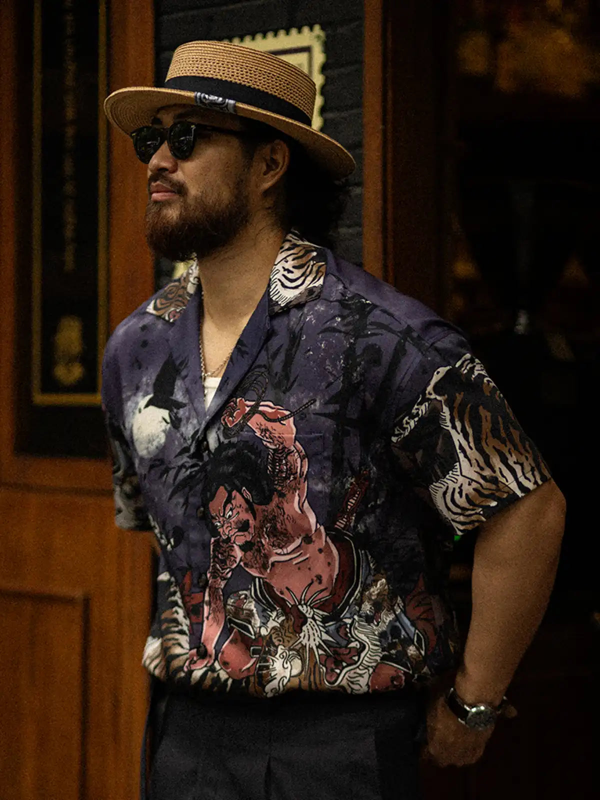 武松が虎を討つ キューバカラーシャツ全体像