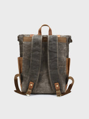 オイルワックスキャンバスx牛革 防水加工 リュックバック