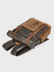 オイルワックスキャンバスx牛革 防水加工 リュックバック