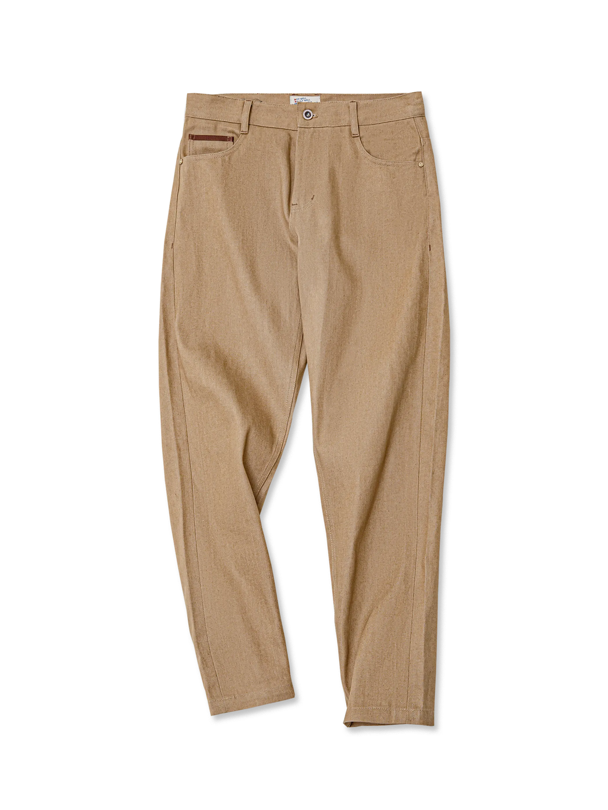 イエローストーン国立公園の砂岩色を再現した11.7ozセルビッジローデニム。エイジングが楽しめるストレートシルエットのワークスタイルデニムパンツ。