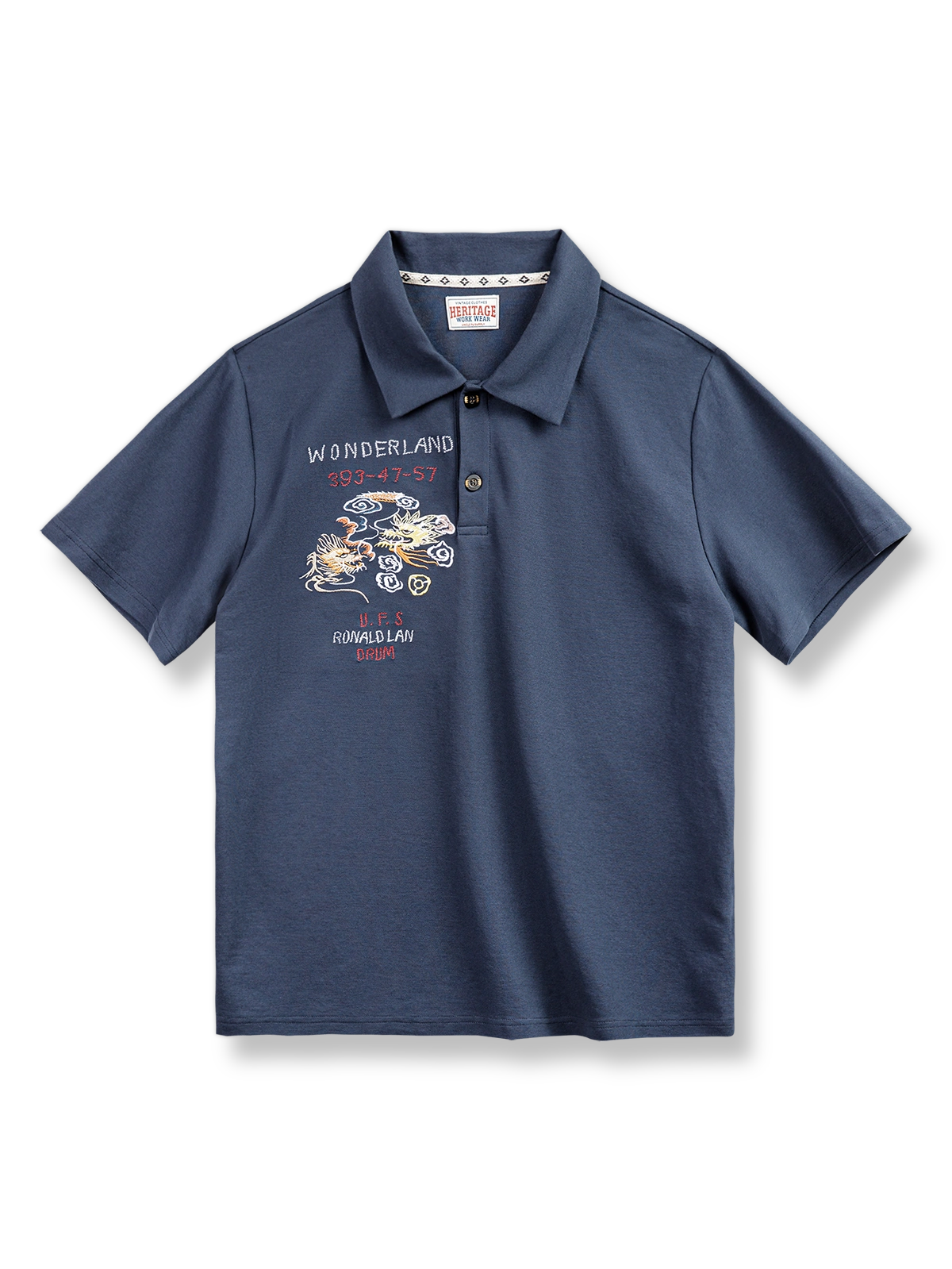 横須賀双龍刺繍ポロシャツの正面図
