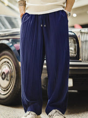 Zazen パンツ ウォータープリーツ リラックスロングパンツ