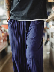 Zazen パンツ ウォータープリーツ リラックスロングパンツ