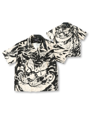 墨絵風虎モチーフが和の精神とハワイアンの解放感を融合したアロハシャツ