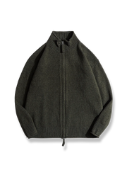 ジッパー付きスタンドカラーニット