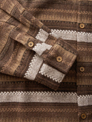 ヴィンテージ感覚のエスニック調ツイードシャツ