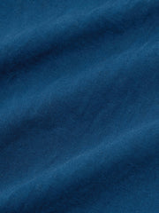 インディゴ染めTシャツの滑らかな肌触りのコーマ糸生地、吸汗性と速乾性に優れた素材