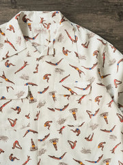 クリームダイブプリント開襟シャツ