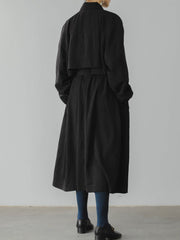 ウール100% ブラックトレンチコート