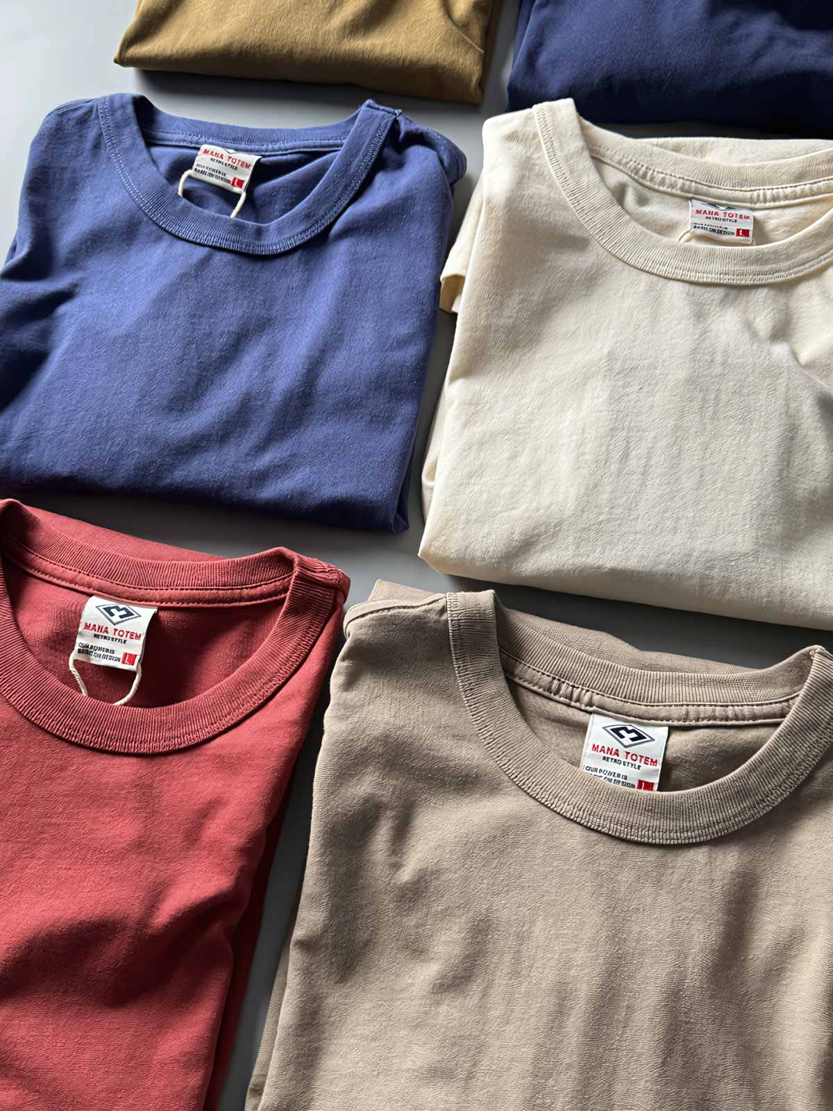 アメリカンヴィンテージウォッシュTシャツのカラーバリエーション展示画像