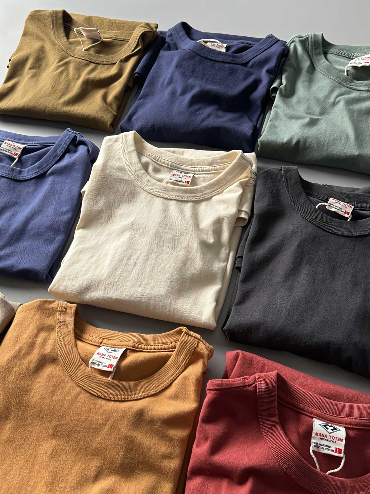 アメリカンヴィンテージウォッシュTシャツのカラーバリエーション展示画像