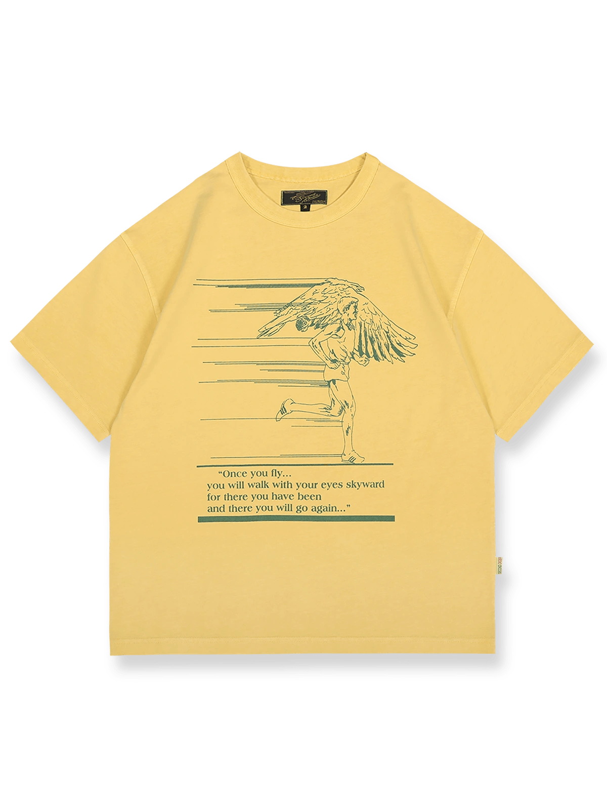 1980 Running Race バティックアメリカンプリントオーバーサイズ半袖Tシャツ正面展示