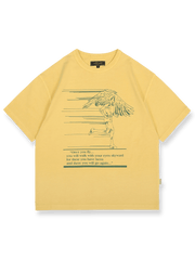 1980 Running Race バティックアメリカンプリントオーバーサイズ半袖Tシャツ正面展示