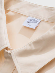 2色展開 刺繍入り 折り襟シャツ