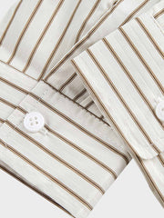 2色展開 ストライプ柄長袖シャツ