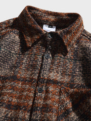 2色 パッチワーク チェック 長袖シャツ