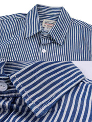 2種類 ストライプ柄 コットンワークシャツ