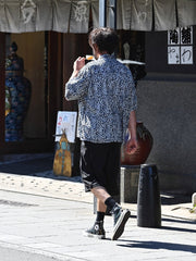 2色 ヒョウ柄 アロハキューバ シャツ