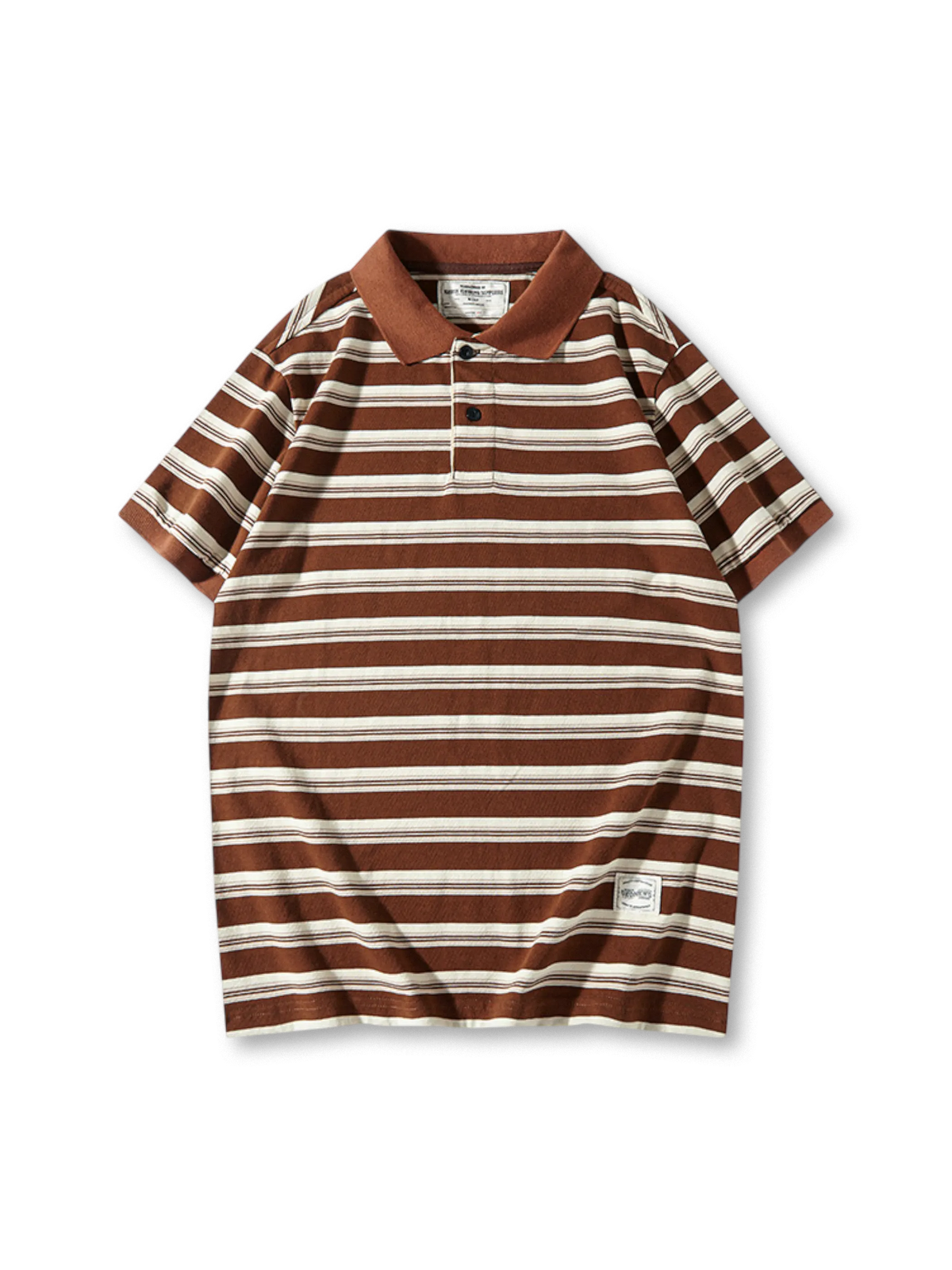 重厚な生地と大中ボーダー配色が特徴の245gヘビーウェイトボーダーポロシャツ