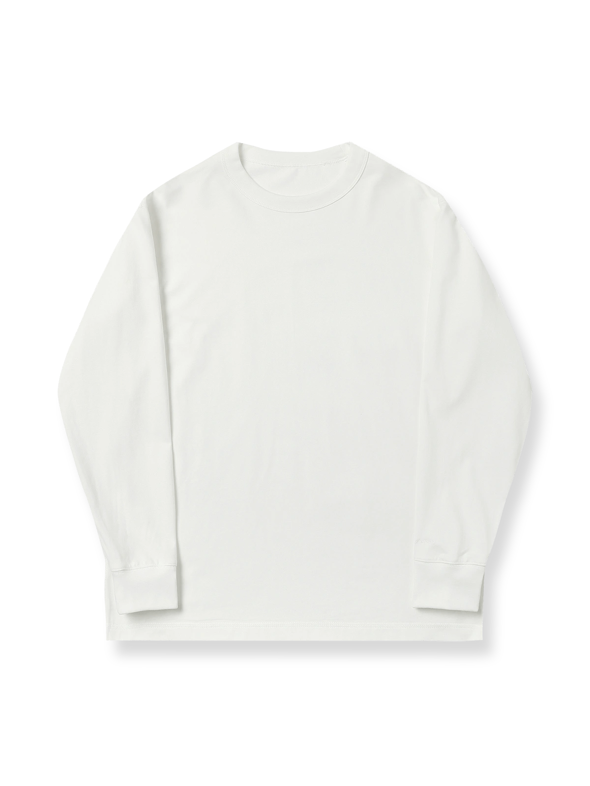 250G高密度コットン起毛ベーシック長袖Tシャツの正面展示図