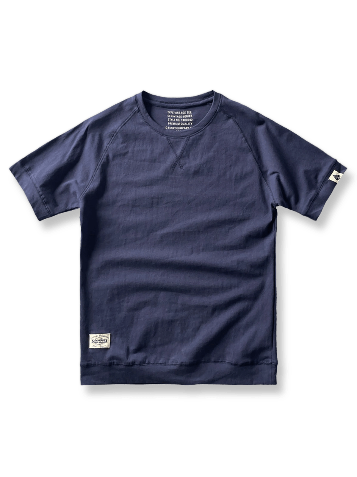 アメリカンヴィンテージウォッシュドコットンラグランスリーブTシャツ2枚セットの正面展示図