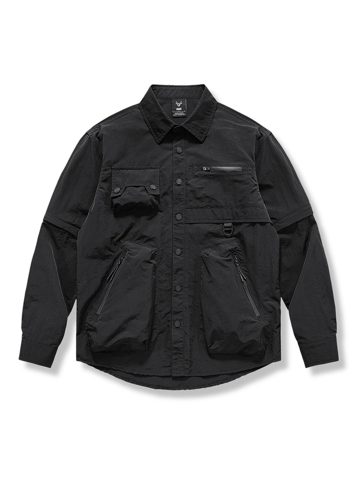 袖取り外し可能な多ポケット機能性長袖シャツ、アウトドア対応