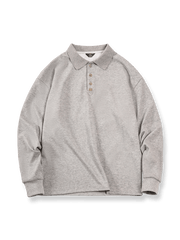 ベーシックな長袖ポロシャツの正面画像 