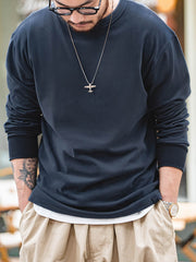 3色 コントラスト フリース長袖Tシャツ