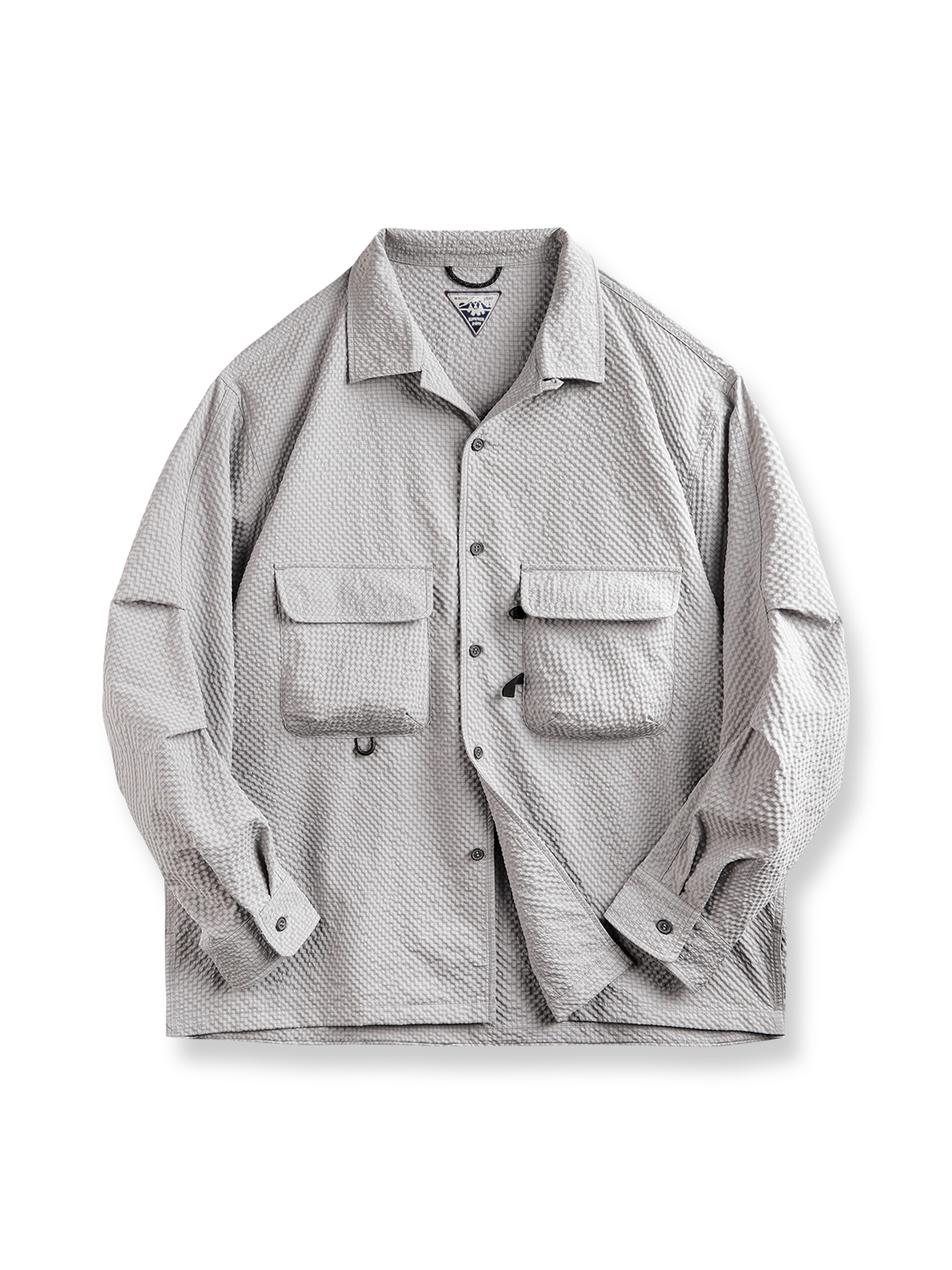 立体ポケットシアサッカーシャツ