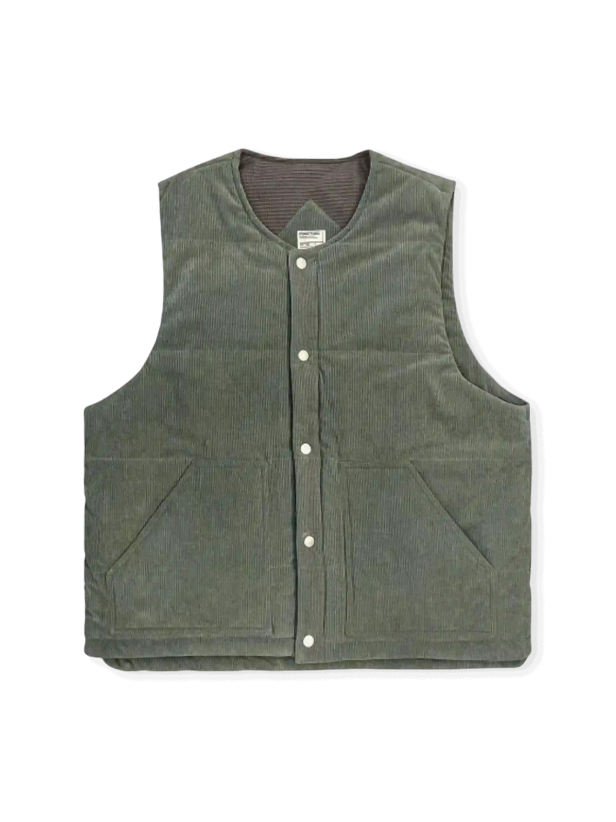 3Mシンサレート入り300gコーデュロイ使用のヴィンテージベスト。IDEAL社製ダブルジッパーと大型スナップボタン付き。