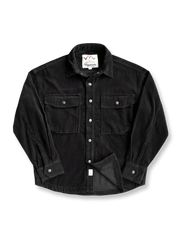 製品画像: ヴィンテージコーデュロイワークシャツの正面。クラシックなコーデュロイ素材と大きめのポケットデザインが特徴。
詳細画像: 胸元の大きめポケットとボタンディテールのクローズアップ。ヴィンテージ感あふれる質感が際立つ。